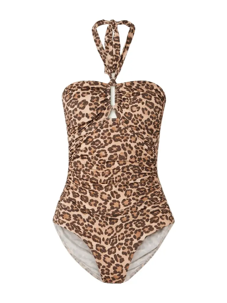 Zimmermann Wanderlust Cutout Ruched Leopard-print Swimsuit | Image 1 Zimmermann Wanderlust Cutout Ruched Leopard-print Swimsuit | Image 1