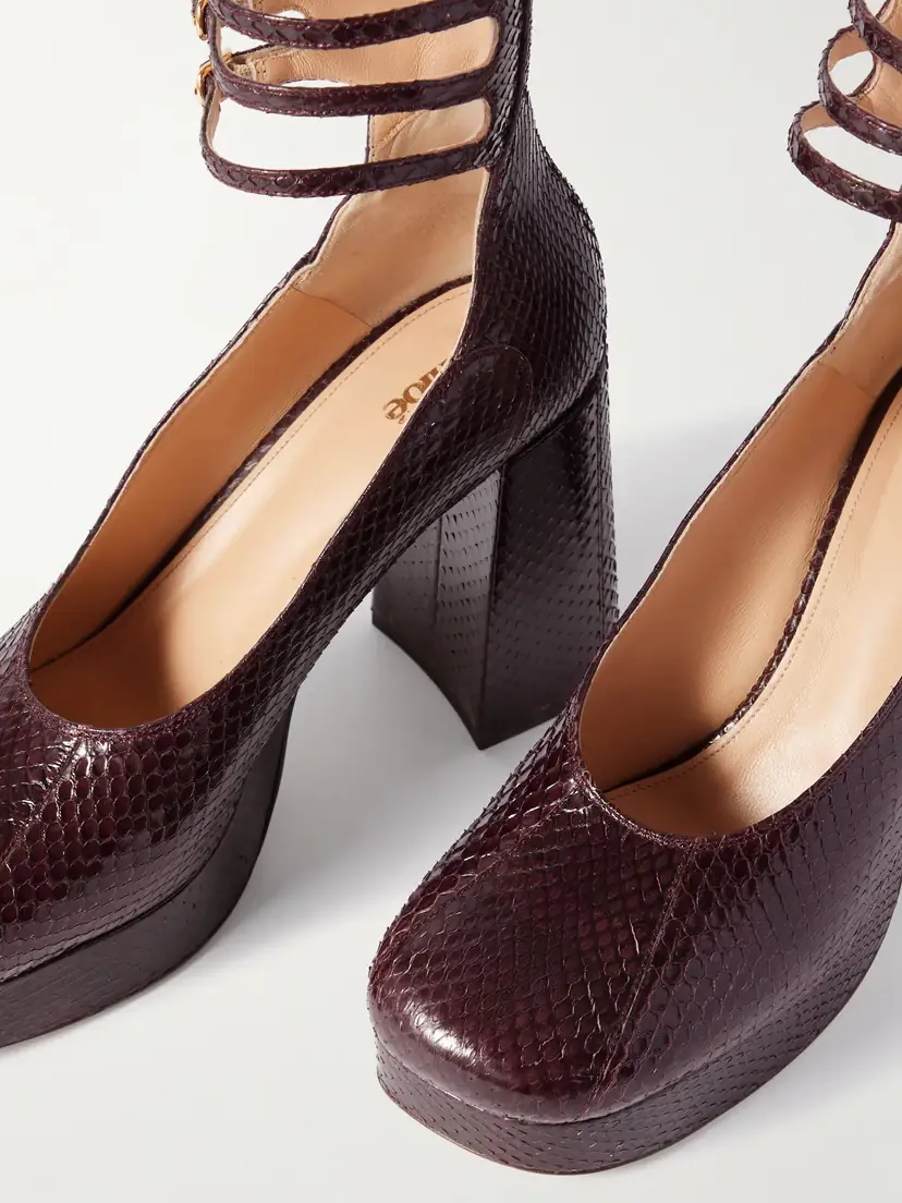 Chloé Loti Snake-effect Leather Platform Pumps | Thumbnail 4 Chloé Loti Snake-effect Leather Platform Pumps | Thumbnail 4