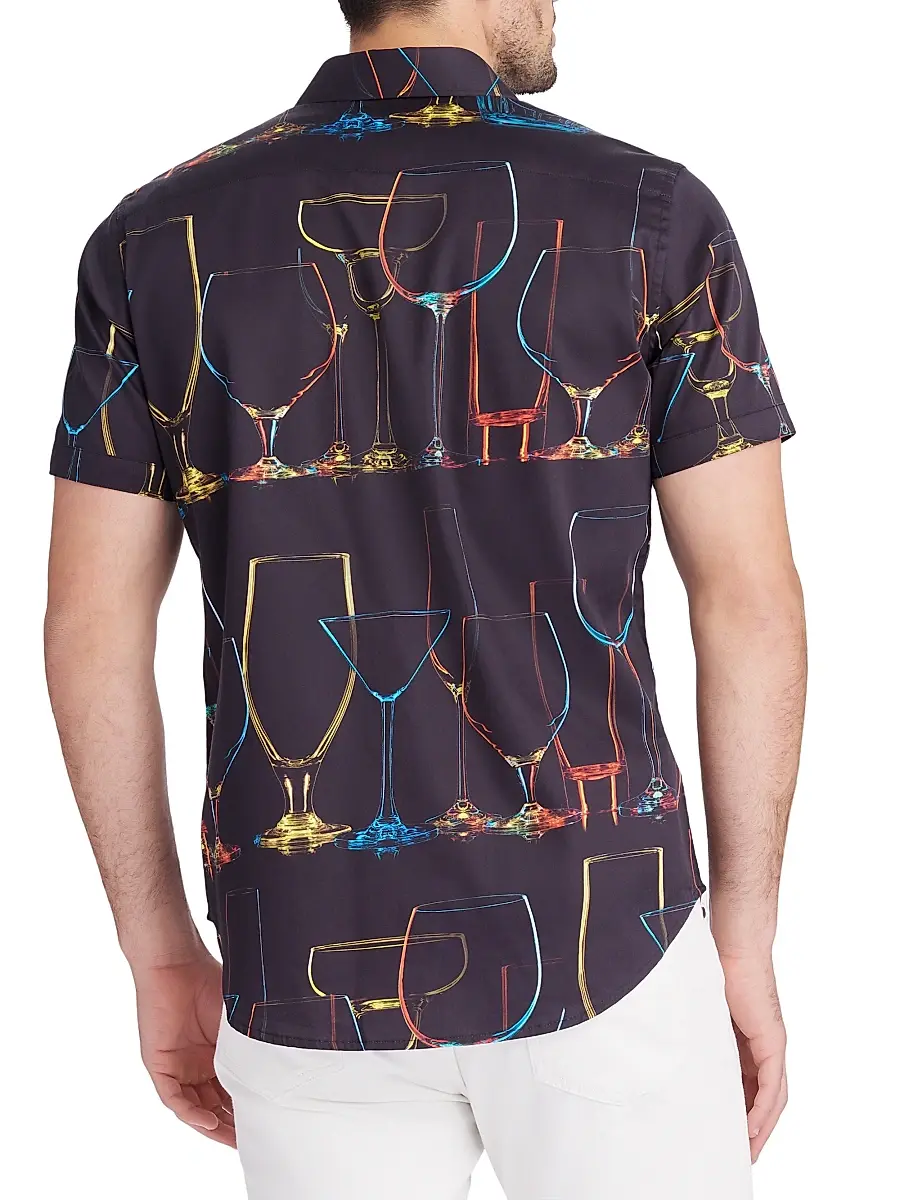 Robert Graham Men's Neon Nights Bareware-Print Stretch-Cotton Shirt | Thumbnail 5 Robert Graham Men's Neon Nights Bareware-Print Stretch-Cotton Shirt | Thumbnail 5