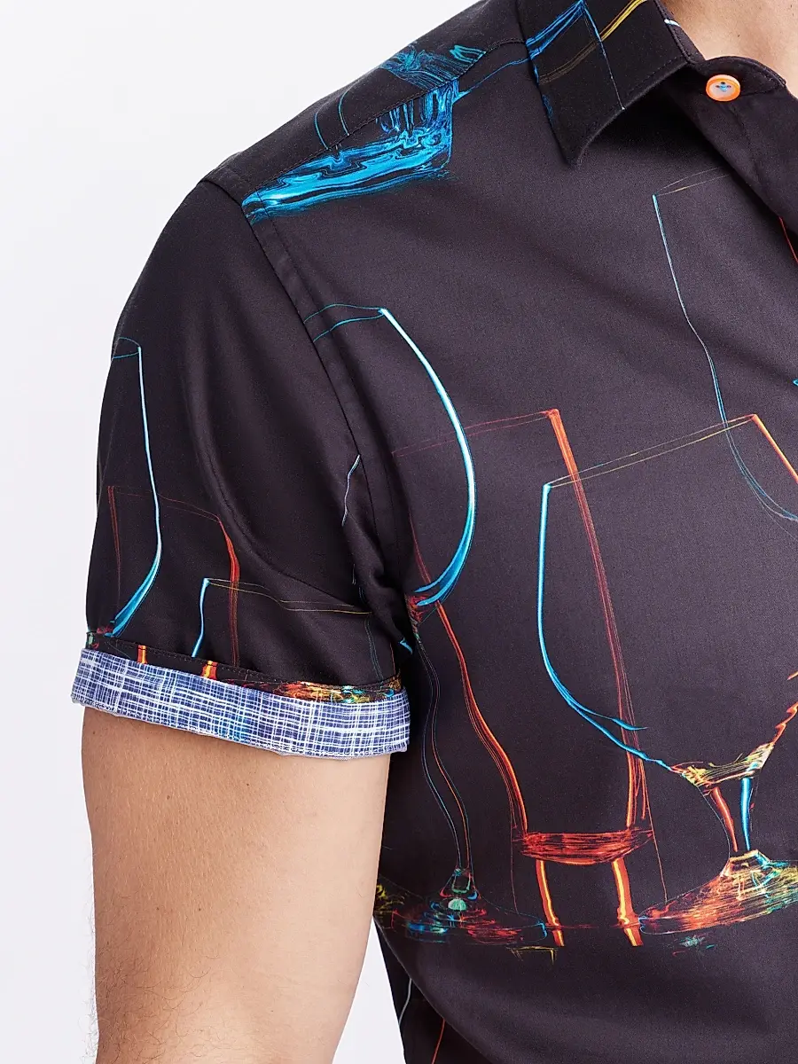 Robert Graham Men's Neon Nights Bareware-Print Stretch-Cotton Shirt | Thumbnail 6 Robert Graham Men's Neon Nights Bareware-Print Stretch-Cotton Shirt | Thumbnail 6