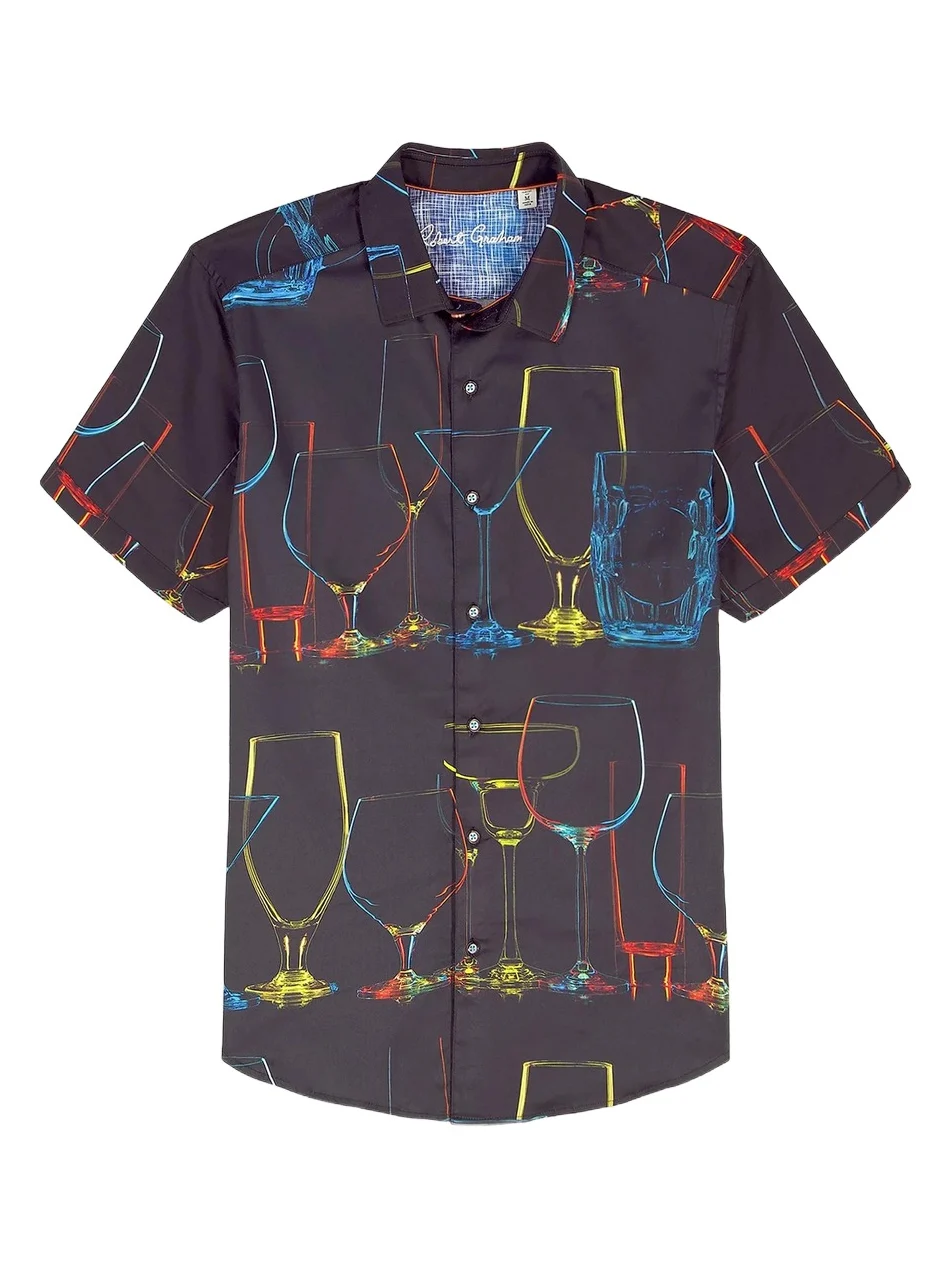 Robert Graham Men's Neon Nights Bareware-Print Stretch-Cotton Shirt