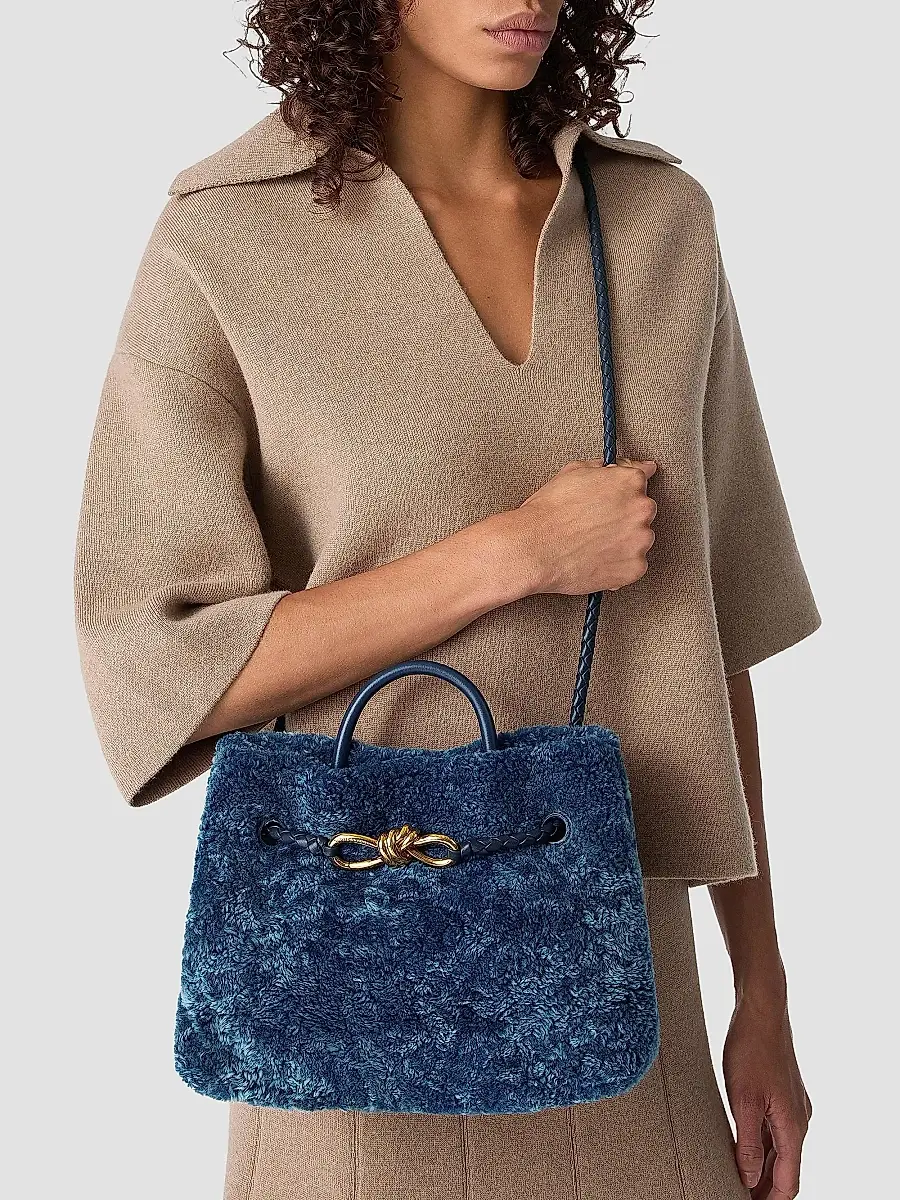 Bottega Veneta Women's Medium Andiamo Dyed Shearling Top Handle Bag | Thumbnail 3