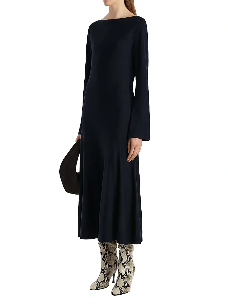 Khaite Women's Ruth Virgin Wool Maxi Dress - Midnight Navy | Thumbnail 2 Khaite Women's Ruth Virgin Wool Maxi Dress - Midnight Navy | Thumbnail 2