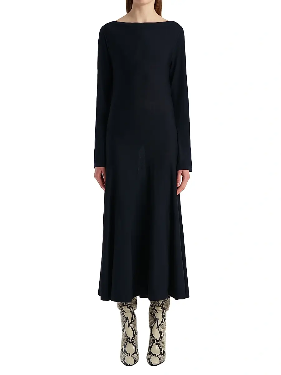 Khaite Women's Ruth Virgin Wool Maxi Dress - Midnight Navy | Thumbnail 3 Khaite Women's Ruth Virgin Wool Maxi Dress - Midnight Navy | Thumbnail 3
