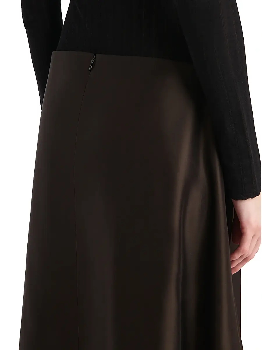 Khaite Women's Nania Satin Midi-Skirt - Bark | Thumbnail 6 Khaite Women's Nania Satin Midi-Skirt - Bark | Thumbnail 6
