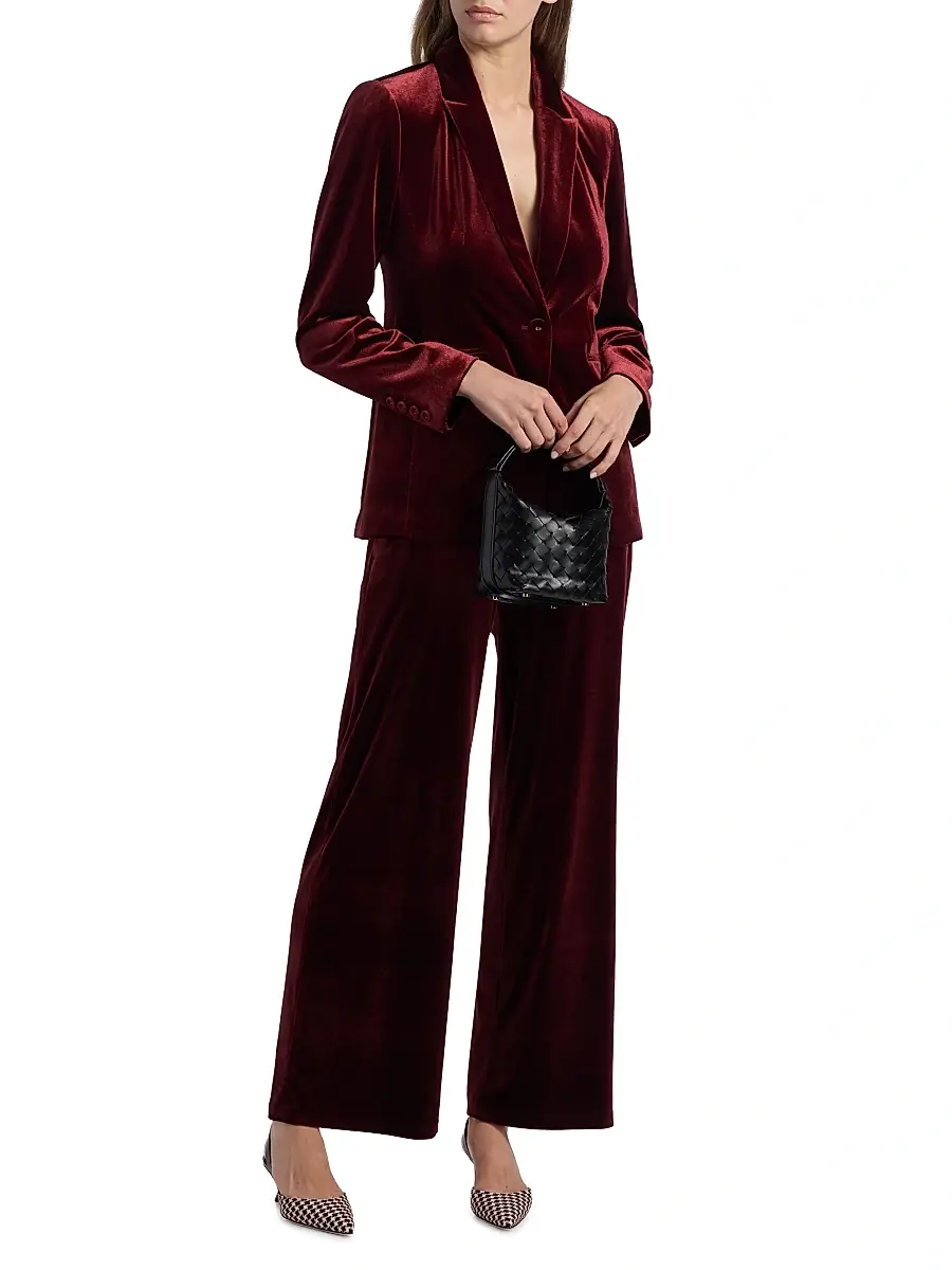 Elie Tahari Women's Lucia Velvet Straight Pants | Thumbnail 2 Elie Tahari Women's Lucia Velvet Straight Pants | Thumbnail 2
