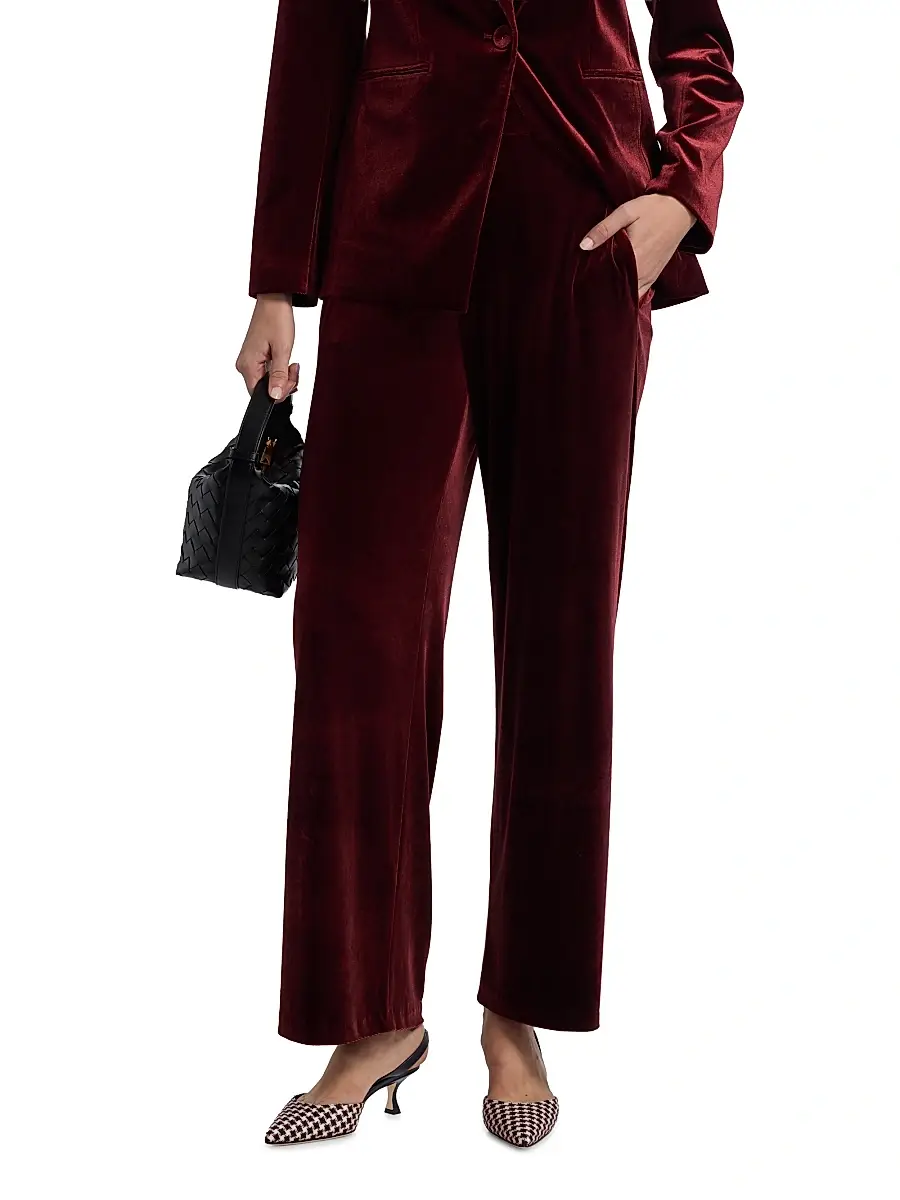Elie Tahari Women's Lucia Velvet Straight Pants | Thumbnail 3 Elie Tahari Women's Lucia Velvet Straight Pants | Thumbnail 3