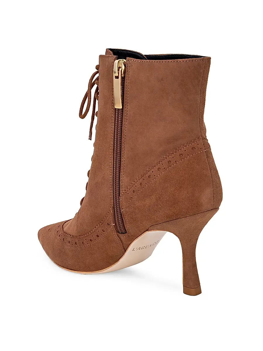 L'Agence Women's Fayette 80MM Suede Booties | Thumbnail 3 L'Agence Women's Fayette 80MM Suede Booties | Thumbnail 3