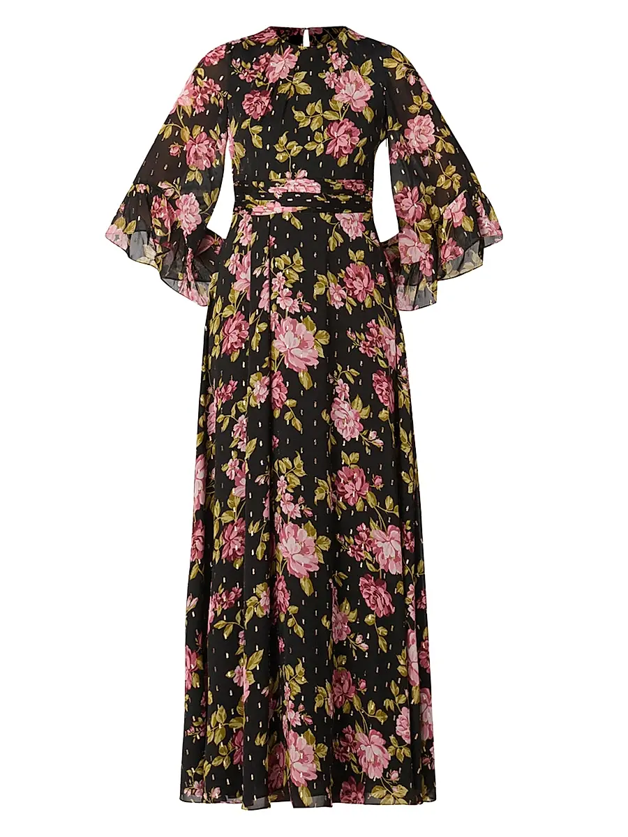 Shoshanna Women's Claretta Floral Maxi Dress - Jet Mauve Multi | Image 1 Shoshanna Women's Claretta Floral Maxi Dress - Jet Mauve Multi | Image 1