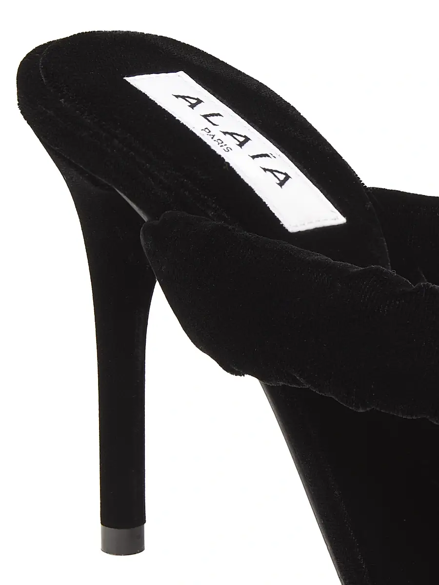 Alaïa Women's Tong 90MM Velvet Mules - Noir | Thumbnail 5 Alaïa Women's Tong 90MM Velvet Mules - Noir | Thumbnail 5