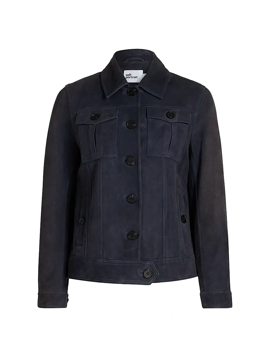 Self-Portrait Women's Suede Single-Breasted Jacket | Image 1 Self-Portrait Women's Suede Single-Breasted Jacket | Image 1