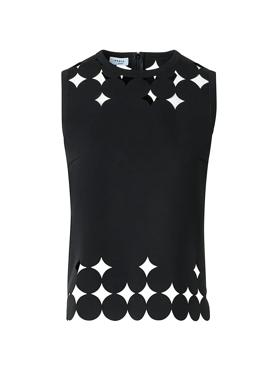 Akris punto Women's Dropping Dot Cut Out Sleeveless Top | Image 1 Akris punto Women's Dropping Dot Cut Out Sleeveless Top | Image 1