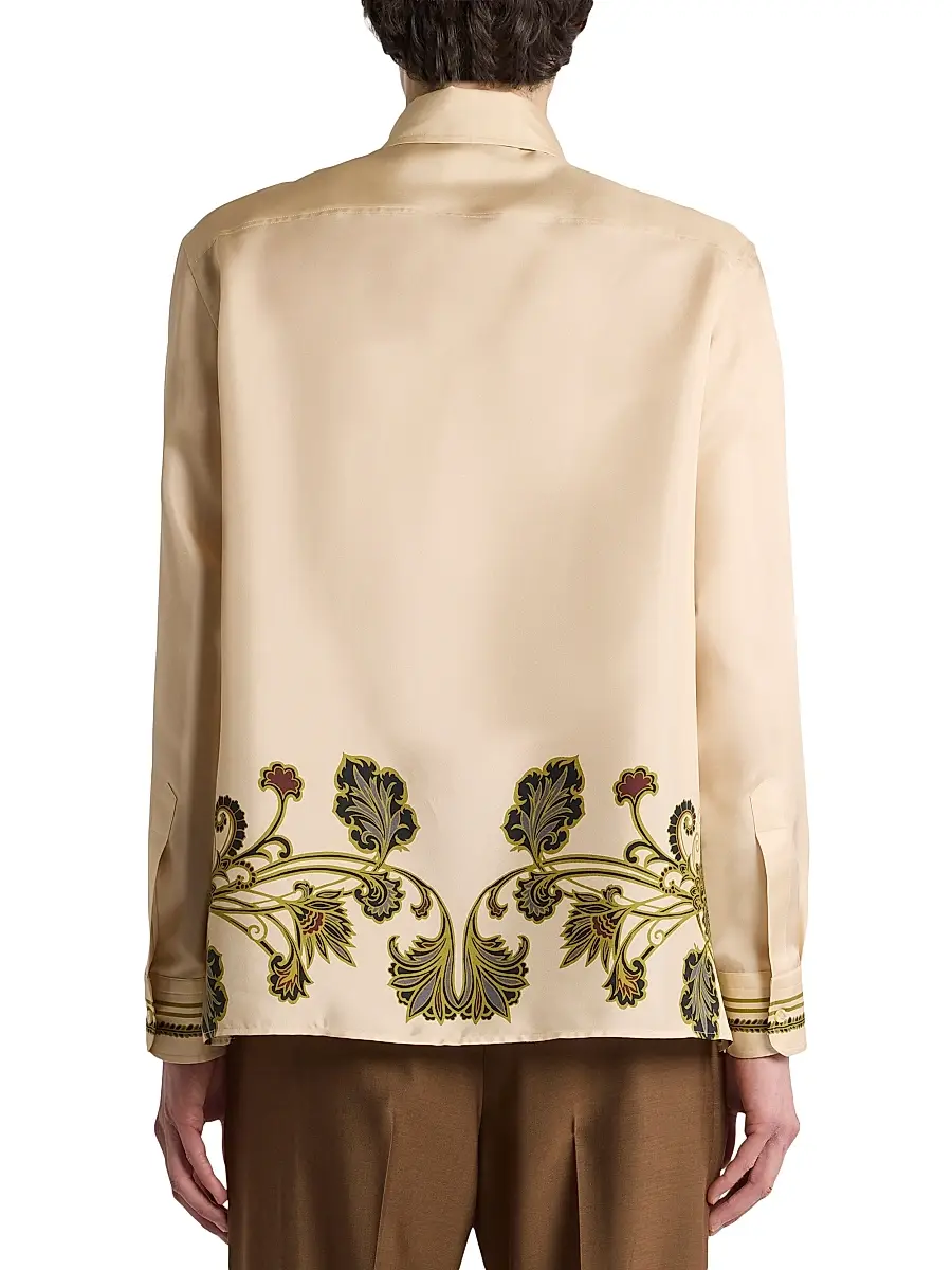 Etro Men's Silk Paisley Button-Front Shirt | Thumbnail 4 Etro Men's Silk Paisley Button-Front Shirt | Thumbnail 4