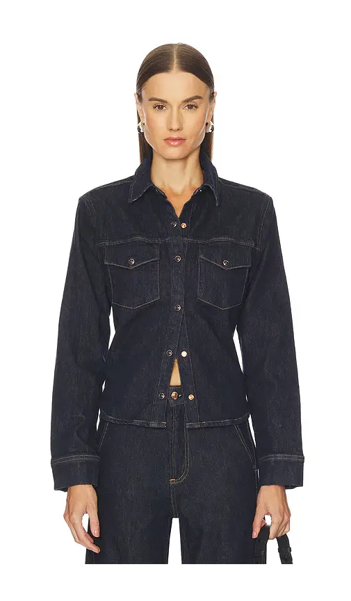 Thea Shrunken Denim Shacket Thea Shrunken Denim Shacket