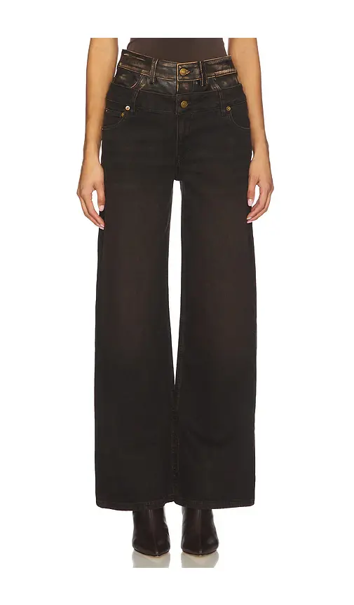 Simkhai Kove Double Waistband Wide Leg
