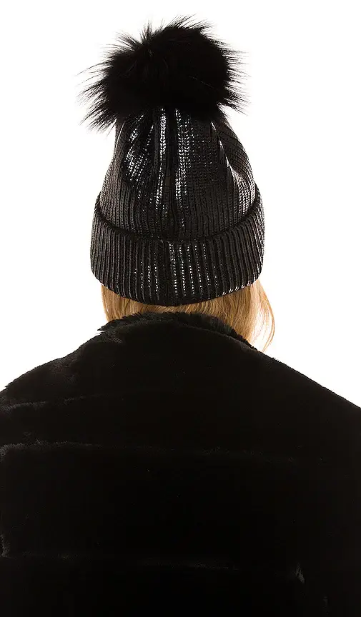 Adrienne Landau Metallic Pom Hat | Thumbnail 2 Adrienne Landau Metallic Pom Hat | Thumbnail 2