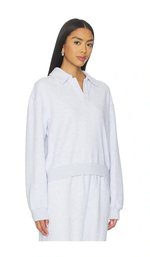 Skims Cotton Fleece Polo Sweatshirt | Thumbnail 2