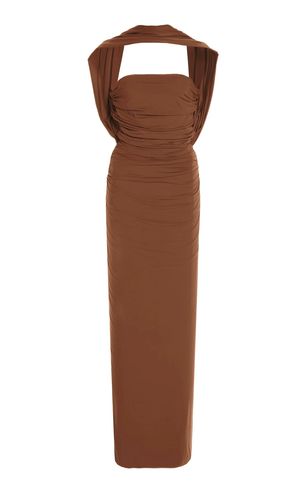 Maygel Coronel Exclusive Mullet Jersey Strapless Maxi Dress