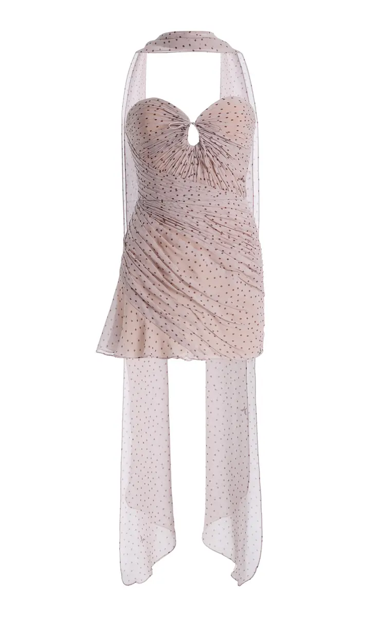 Harithand Gia Silk Georgette Draped Mini Dress