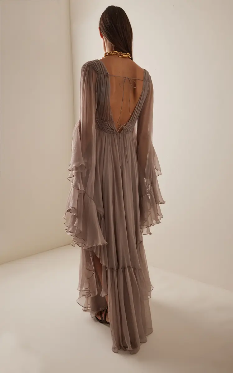 Harithand Nerina Ruffled Silk Georgette Maxi Dress | Thumbnail 11 Harithand Nerina Ruffled Silk Georgette Maxi Dress | Thumbnail 11