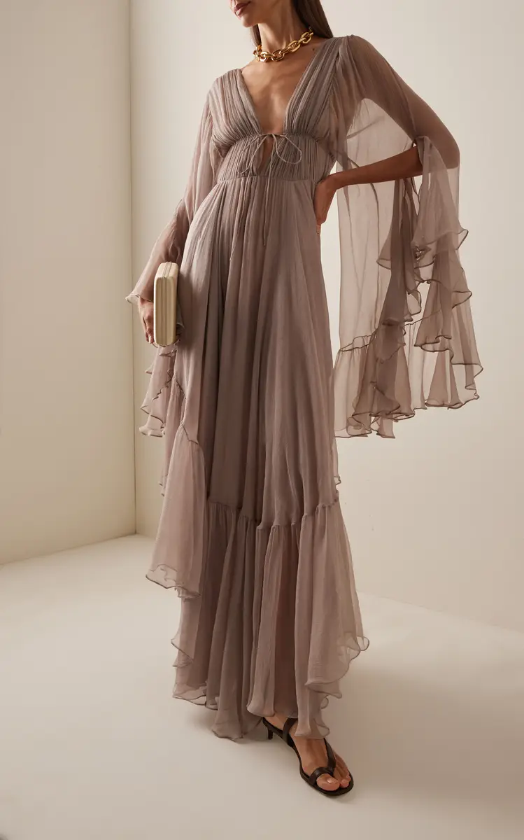 Harithand Nerina Ruffled Silk Georgette Maxi Dress | Thumbnail 10 Harithand Nerina Ruffled Silk Georgette Maxi Dress | Thumbnail 10