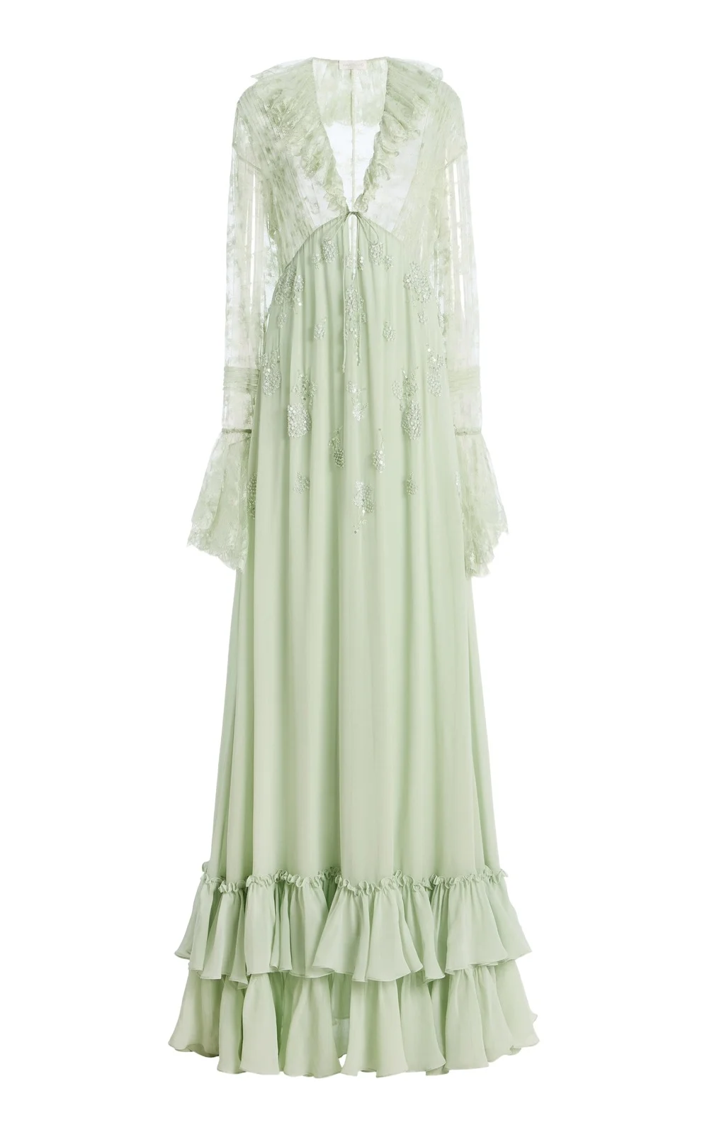 Harithand Ilaria Ruffled Silk Maxi Dress