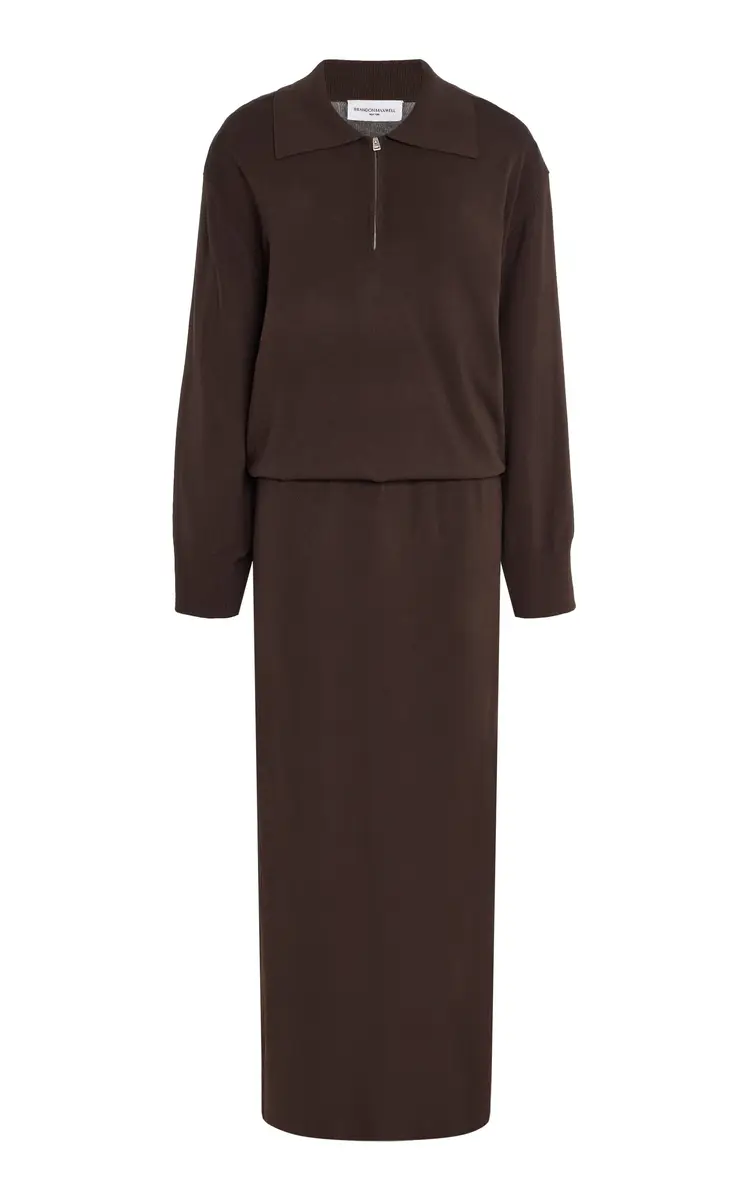 Brandon Maxwell The Sabine Polo Knit Maxi Dress | Thumbnail 3 Brandon Maxwell The Sabine Polo Knit Maxi Dress | Thumbnail 3