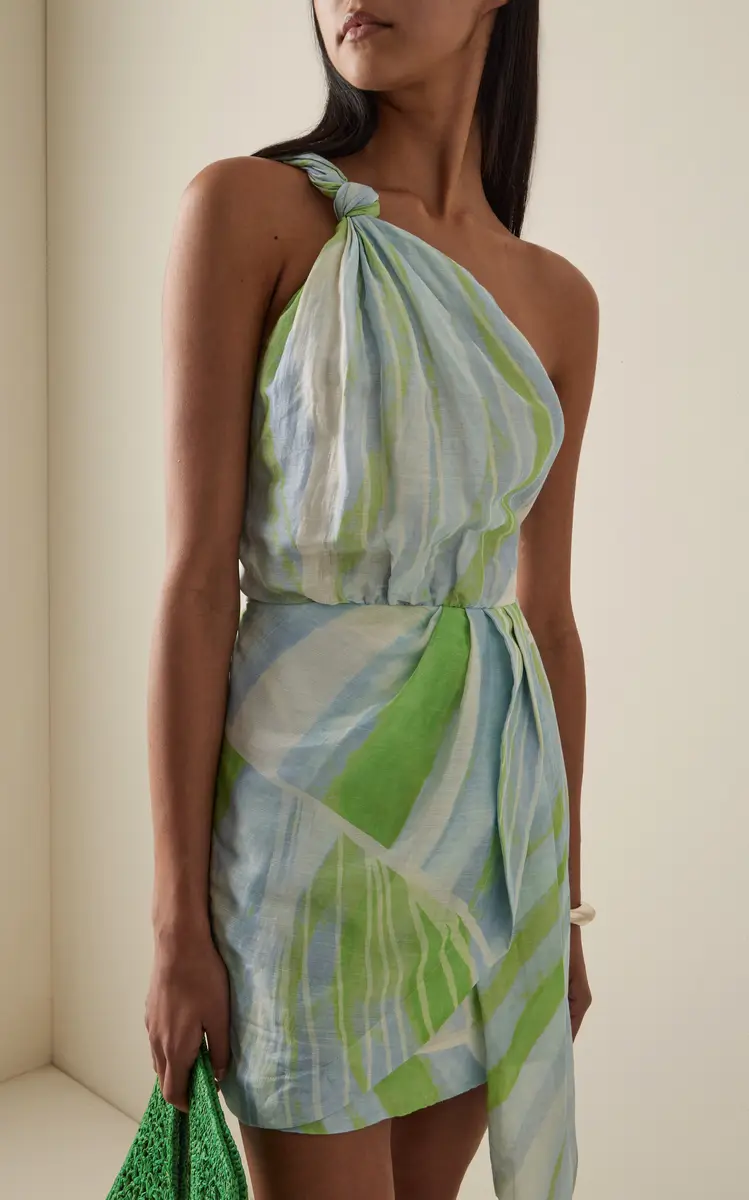 Significant Other Giorgie One-Shoulder Linen-Blend Mini Dress | Thumbnail 2 Significant Other Giorgie One-Shoulder Linen-Blend Mini Dress | Thumbnail 2