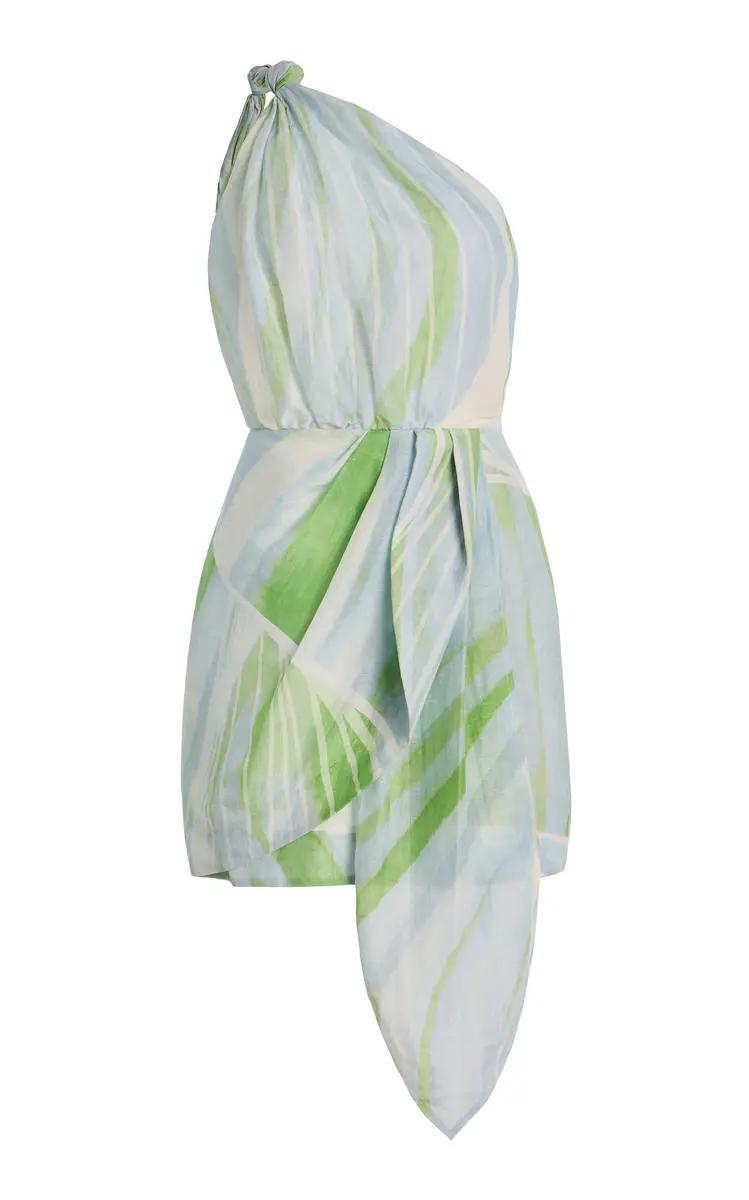 Significant Other Giorgie One-Shoulder Linen-Blend Mini Dress