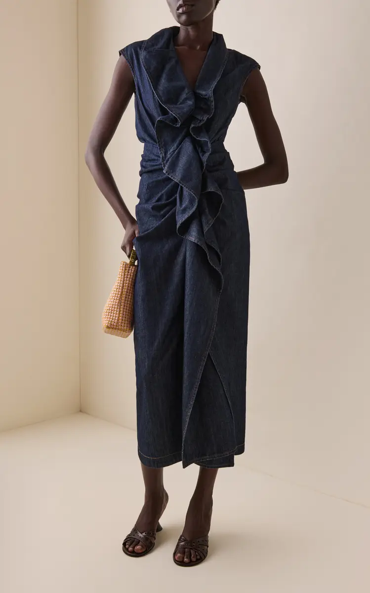 Dries Van Noten Davyl Denim Midi Dress | Thumbnail 2 Dries Van Noten Davyl Denim Midi Dress | Thumbnail 2