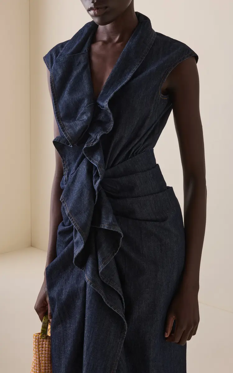 Dries Van Noten Davyl Denim Midi Dress | Thumbnail 3 Dries Van Noten Davyl Denim Midi Dress | Thumbnail 3