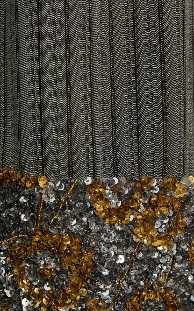 Dries Van Noten Scotts Embellished Twill Knee-Length Drawstring Skirt | Thumbnail 5