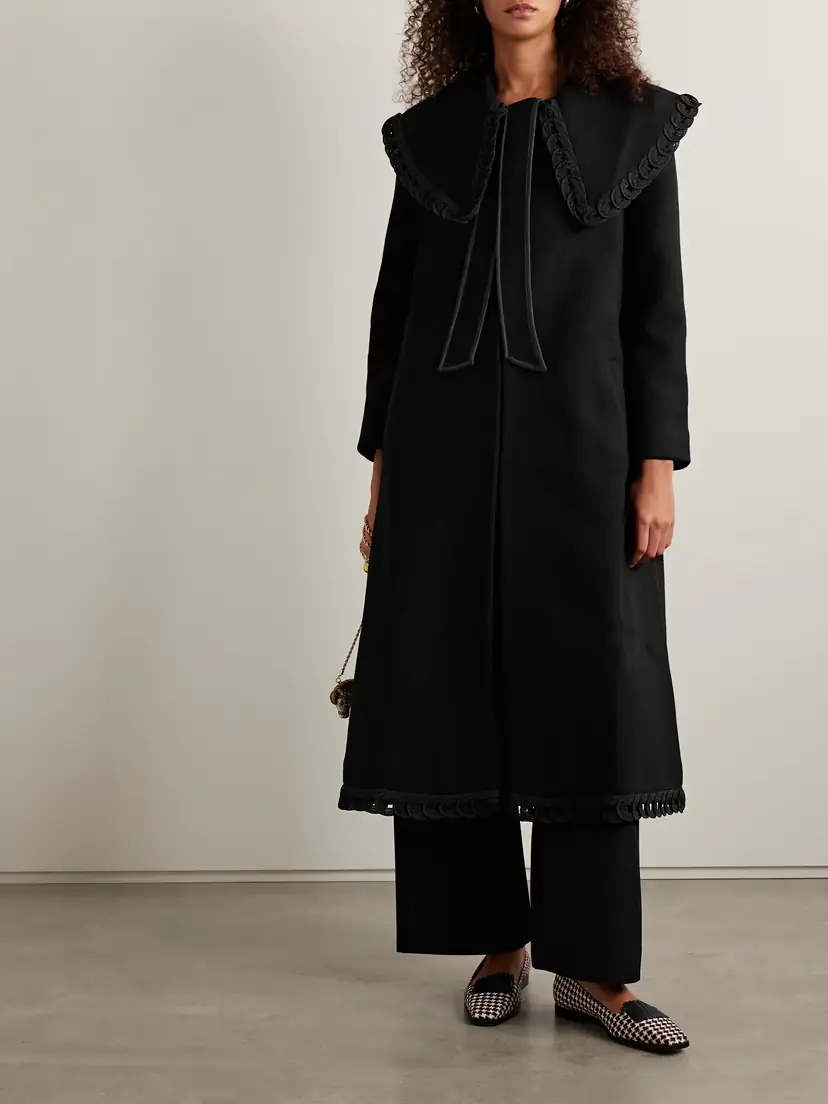 BODE Dover Belted Embroidered Wool Coat | Thumbnail 2