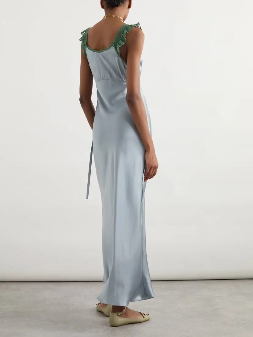 Chloé Lace-trimmed Silk-satin Gown | Thumbnail 3 Chloé Lace-trimmed Silk-satin Gown | Thumbnail 3