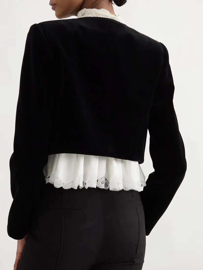 Chloé Cropped Cotton-velvet Jacket | Thumbnail 3