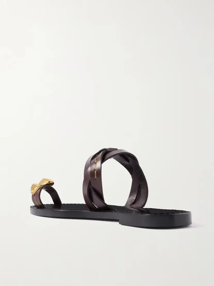 AMANU The Lagos Embellished Woven Leather Sandals | Thumbnail 3