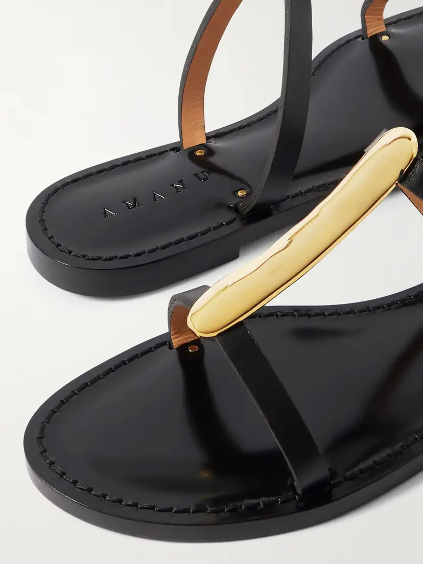 AMANU The Sahara Gold-tone And Leather Sandals | Thumbnail 4 AMANU The Sahara Gold-tone And Leather Sandals | Thumbnail 4