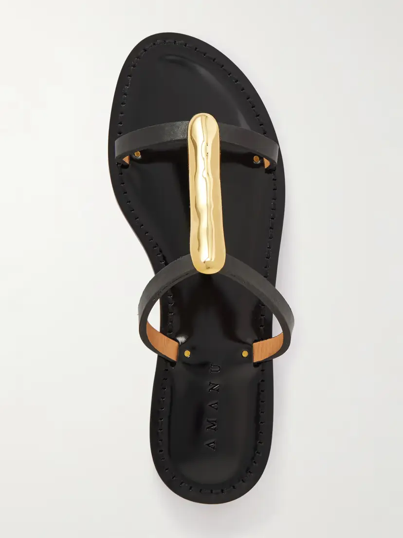 AMANU The Sahara Gold-tone And Leather Sandals | Thumbnail 5 AMANU The Sahara Gold-tone And Leather Sandals | Thumbnail 5
