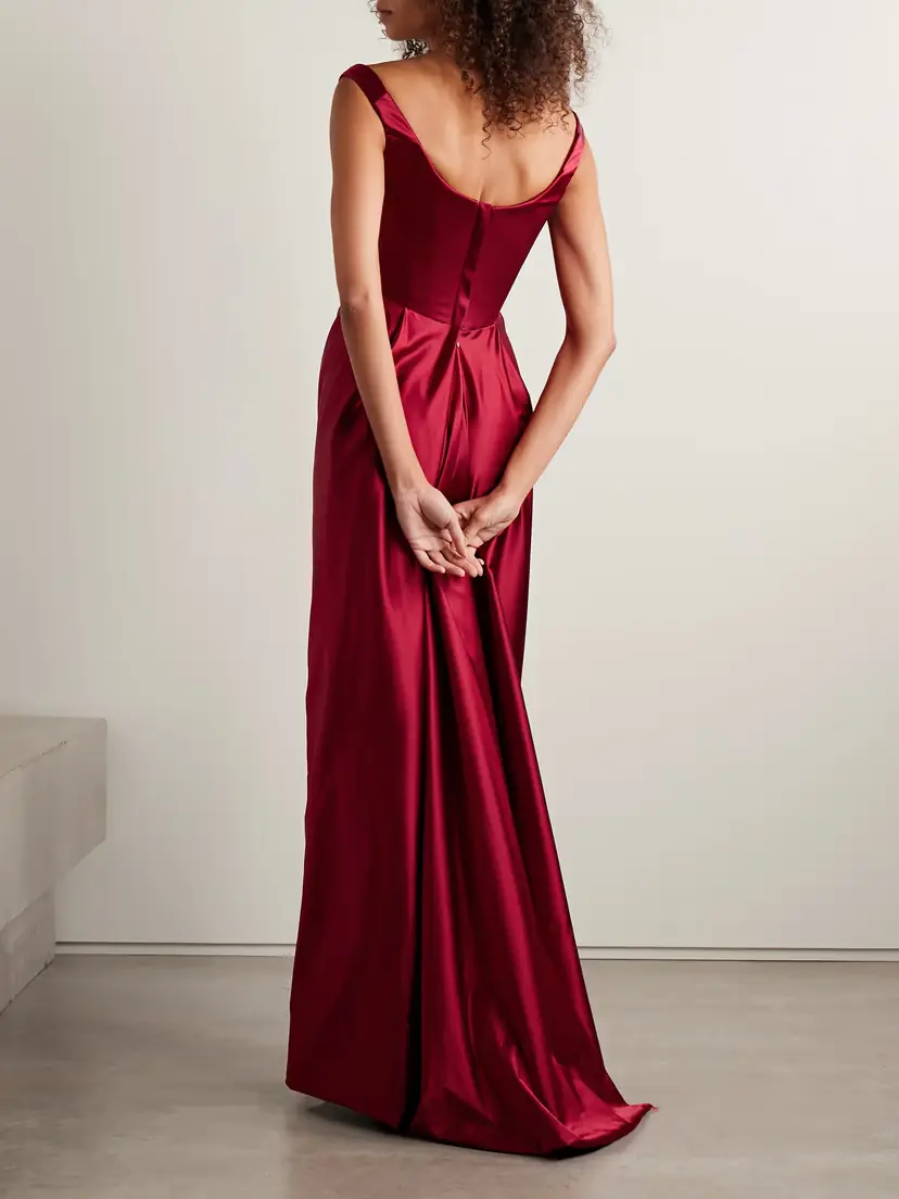 Vivienne Westwood Nova Camille Off-the-shoulder Draped Satin Gown | Thumbnail 3