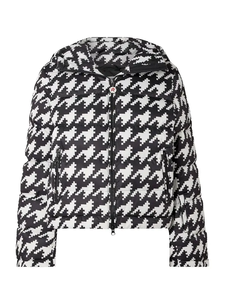Polar Flare Quilted Houndstooth Down Ski Jacket