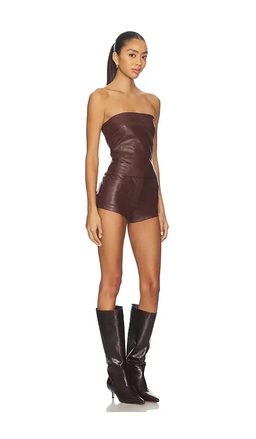 superdown Kayla Faux Leather Short Set | Thumbnail 2 superdown Kayla Faux Leather Short Set | Thumbnail 2