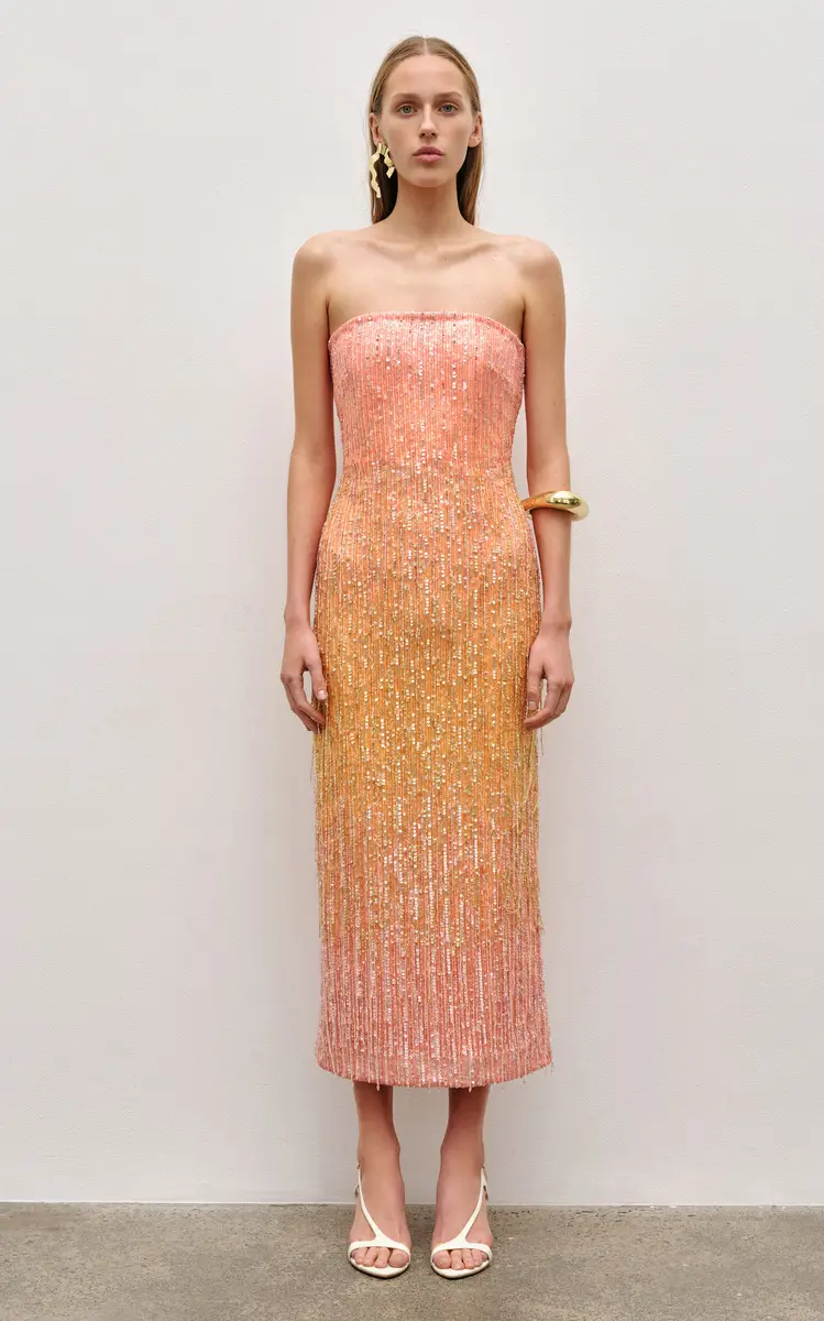 Aje Amulet Sequined Linen-Blend Midi Dress | Thumbnail 3 Aje Amulet Sequined Linen-Blend Midi Dress | Thumbnail 3