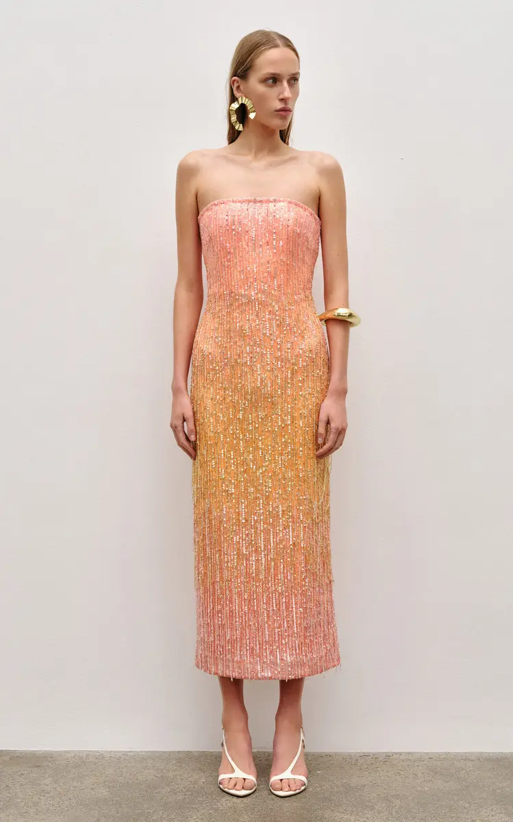 Aje Amulet Sequined Linen-Blend Midi Dress | Thumbnail 4 Aje Amulet Sequined Linen-Blend Midi Dress | Thumbnail 4