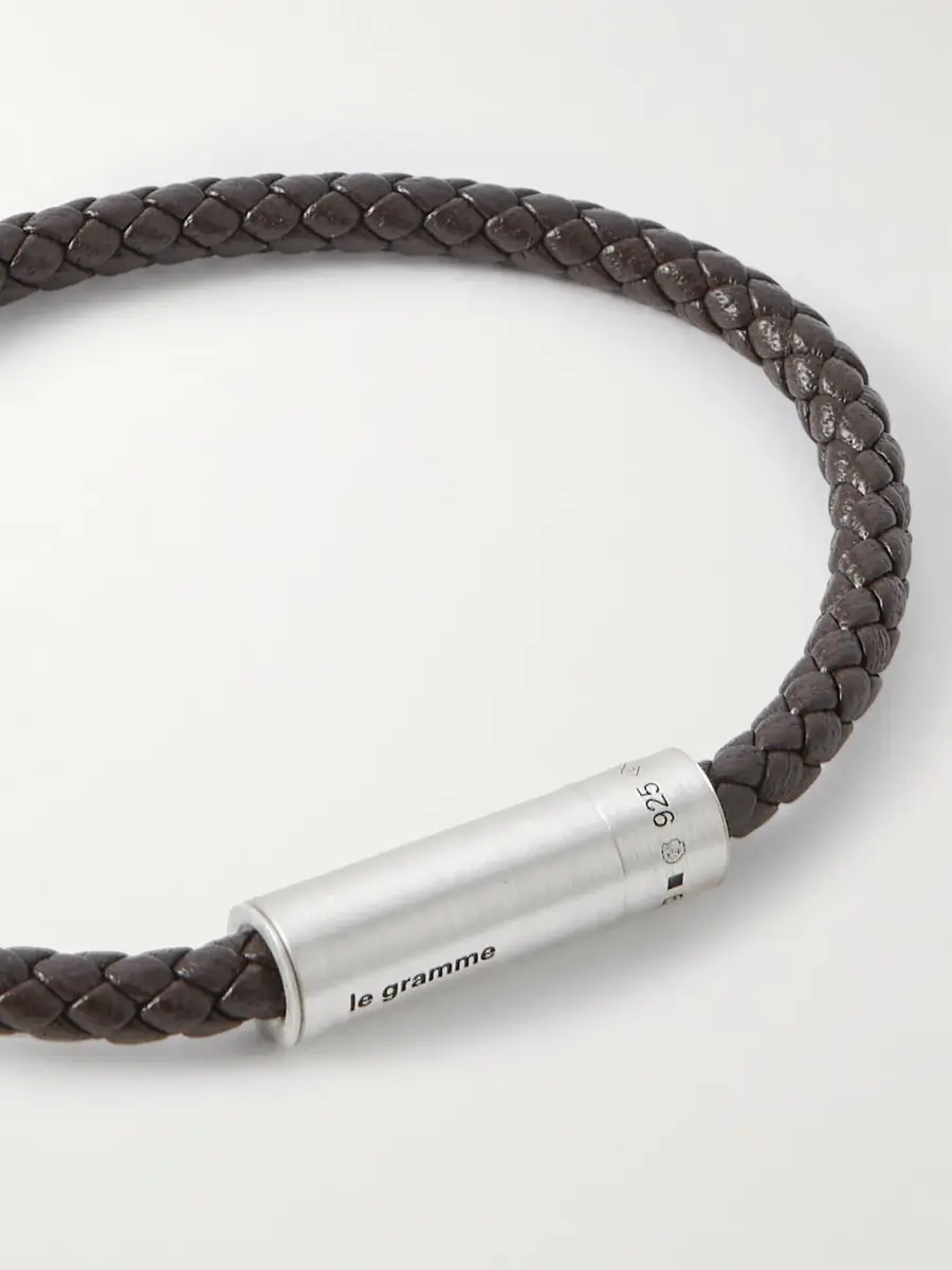 LE GRAMME 7g Sterling Silver and Leather Cable Bracelet - Men | Thumbnail 4 LE GRAMME 7g Sterling Silver and Leather Cable Bracelet - Men | Thumbnail 4