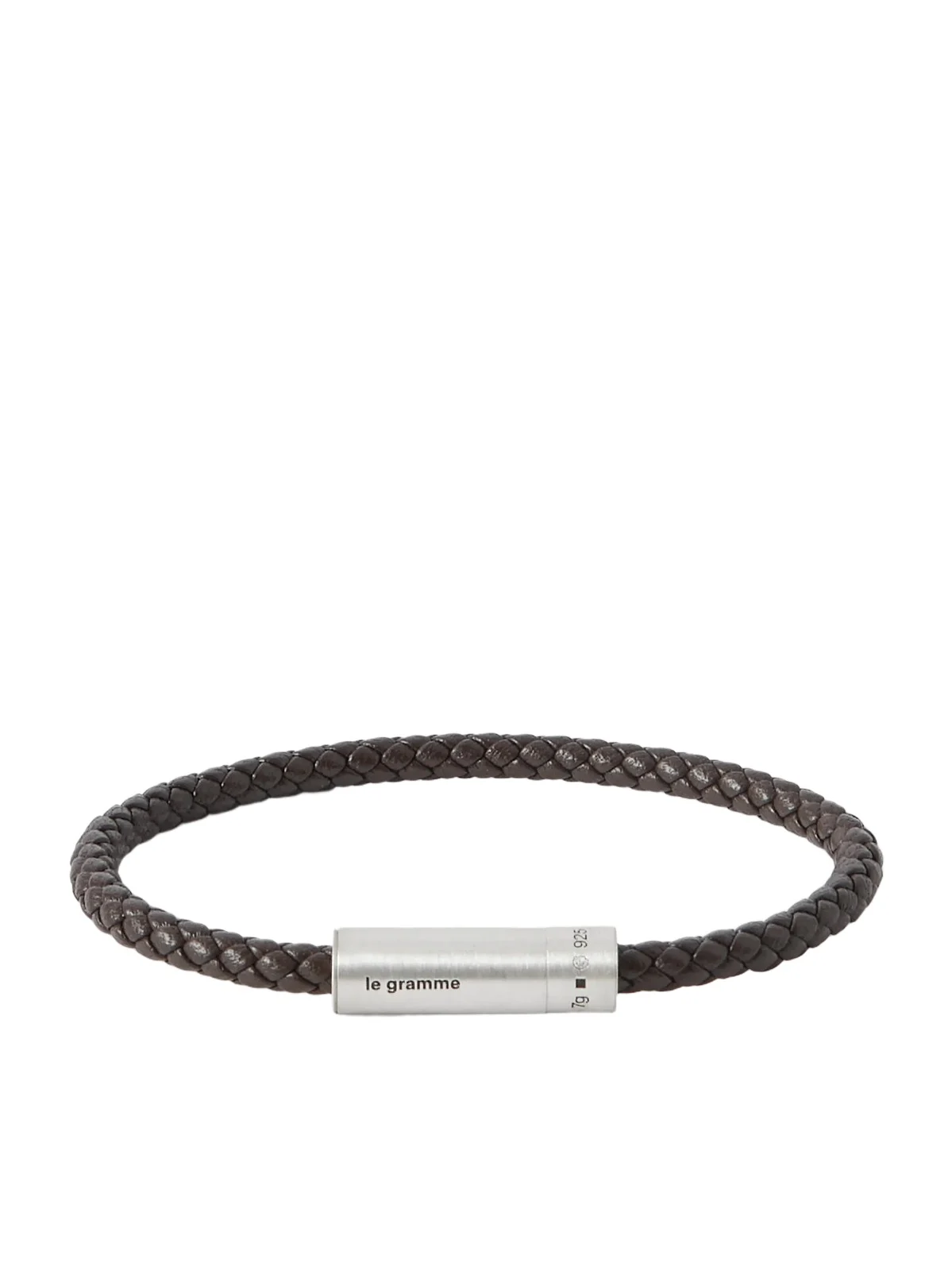 7g Sterling Silver and Leather Cable Bracelet - Men