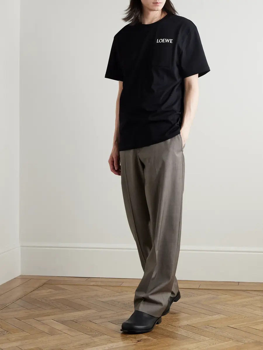 Loewe Logo-Embroidered Cotton-Jersey T-Shirt - Men | Thumbnail 2 Loewe Logo-Embroidered Cotton-Jersey T-Shirt - Men | Thumbnail 2