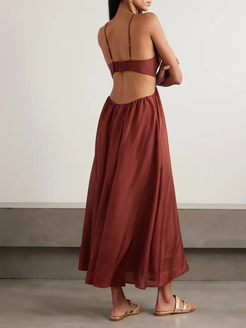 Zimmermann Wanderlust Cutout Silk-poplin Maxi Dress | Thumbnail 3 Zimmermann Wanderlust Cutout Silk-poplin Maxi Dress | Thumbnail 3