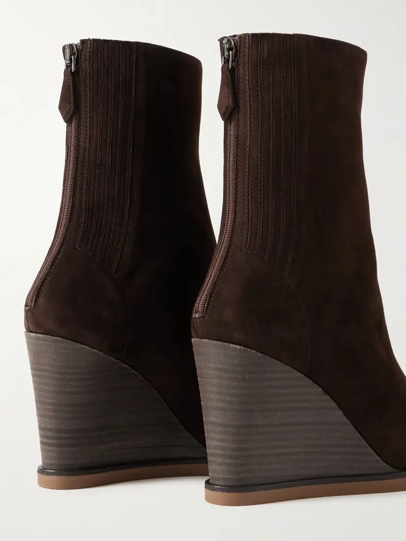 Aquazzura Saint Honoré 85 Suede Wedge Ankle Boots | Thumbnail 4