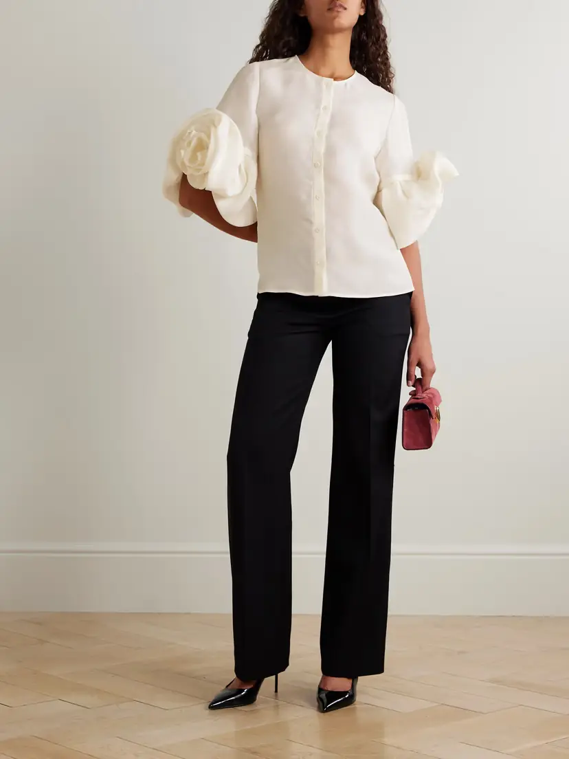 Carolina Herrera Gathered Silk Blouse | Thumbnail 2