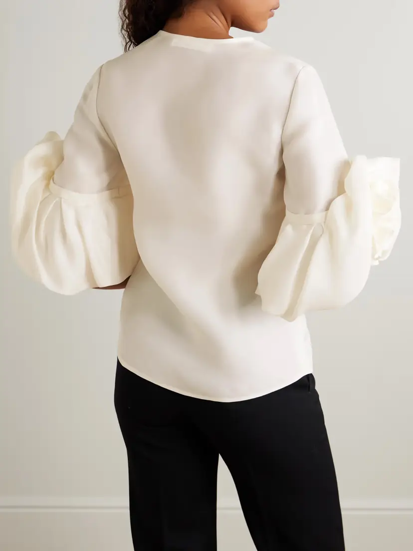 Carolina Herrera Gathered Silk Blouse | Thumbnail 4